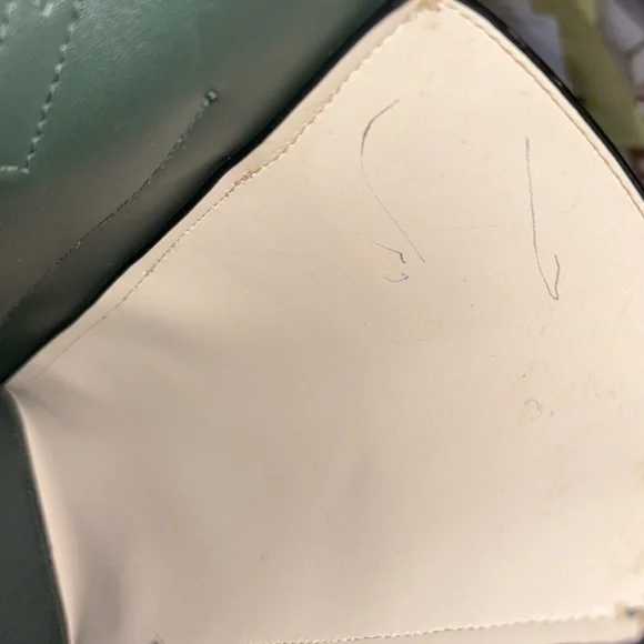 Lovevook color block tote Small tote Saffiano Hunter Green grey cream NWOT - Picture 17 of 17